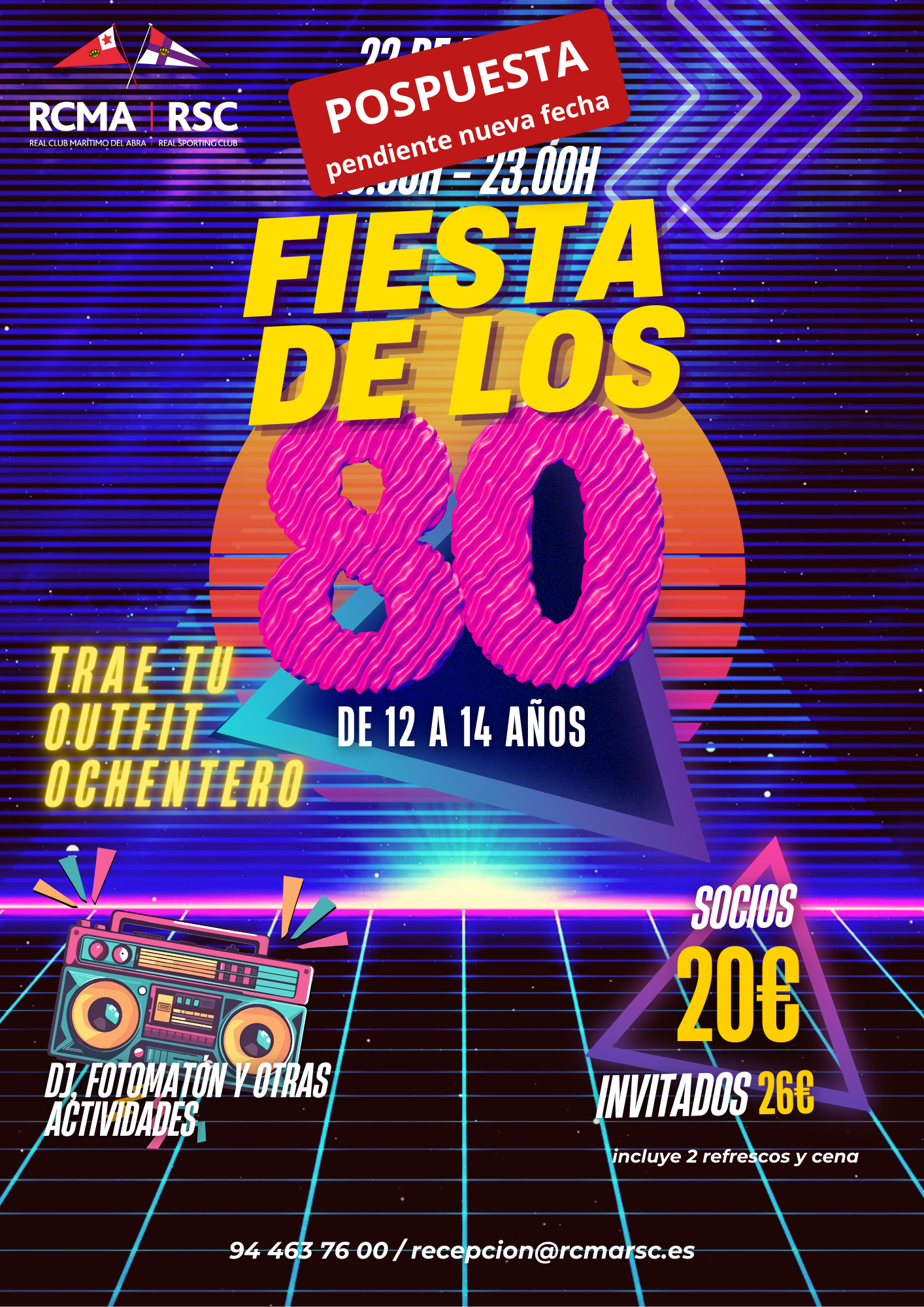 22 de marzo: Fiesta de los 80's (12 a 14 aos) - 