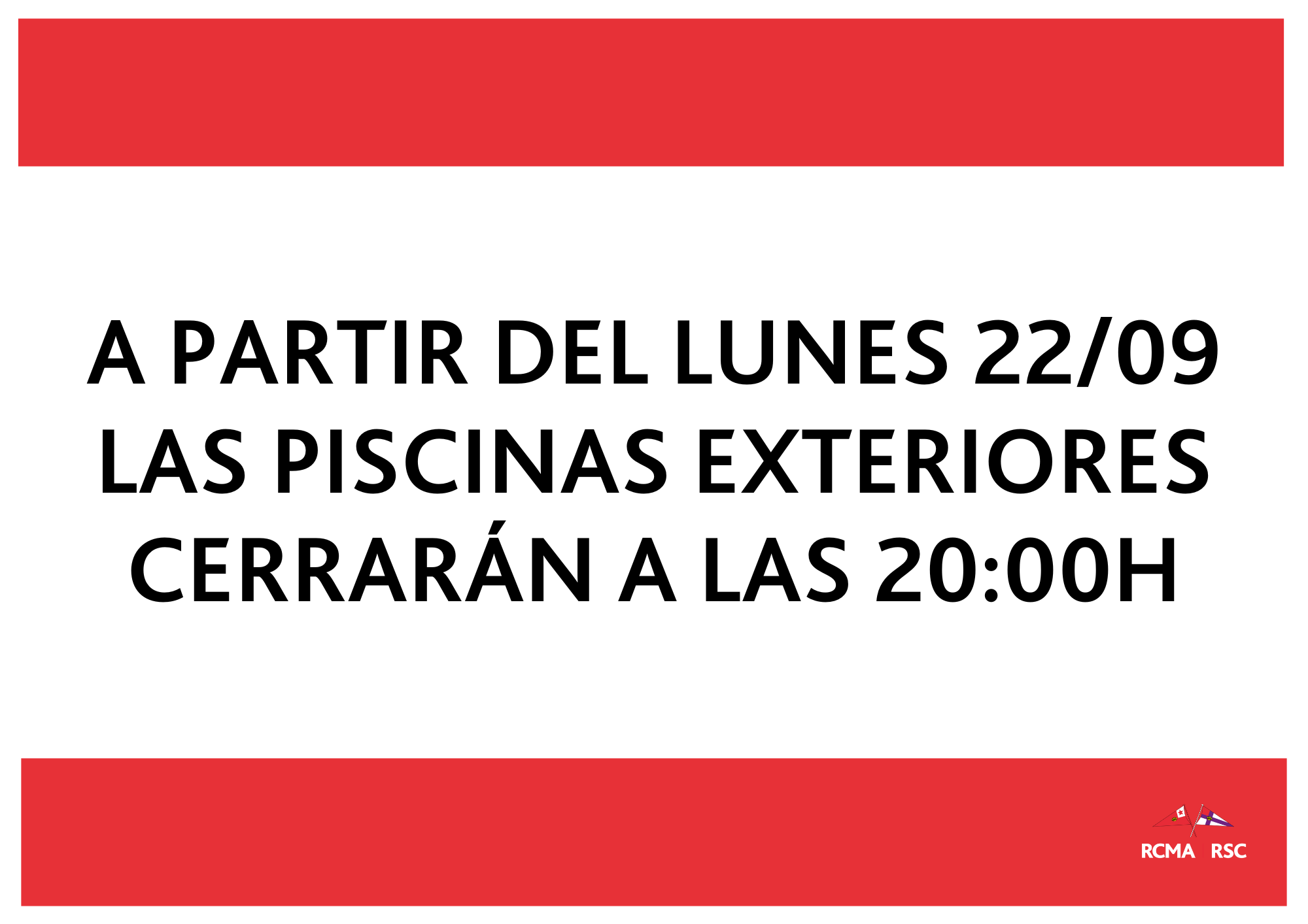 Nuevo horario de cierre de piscinas - 