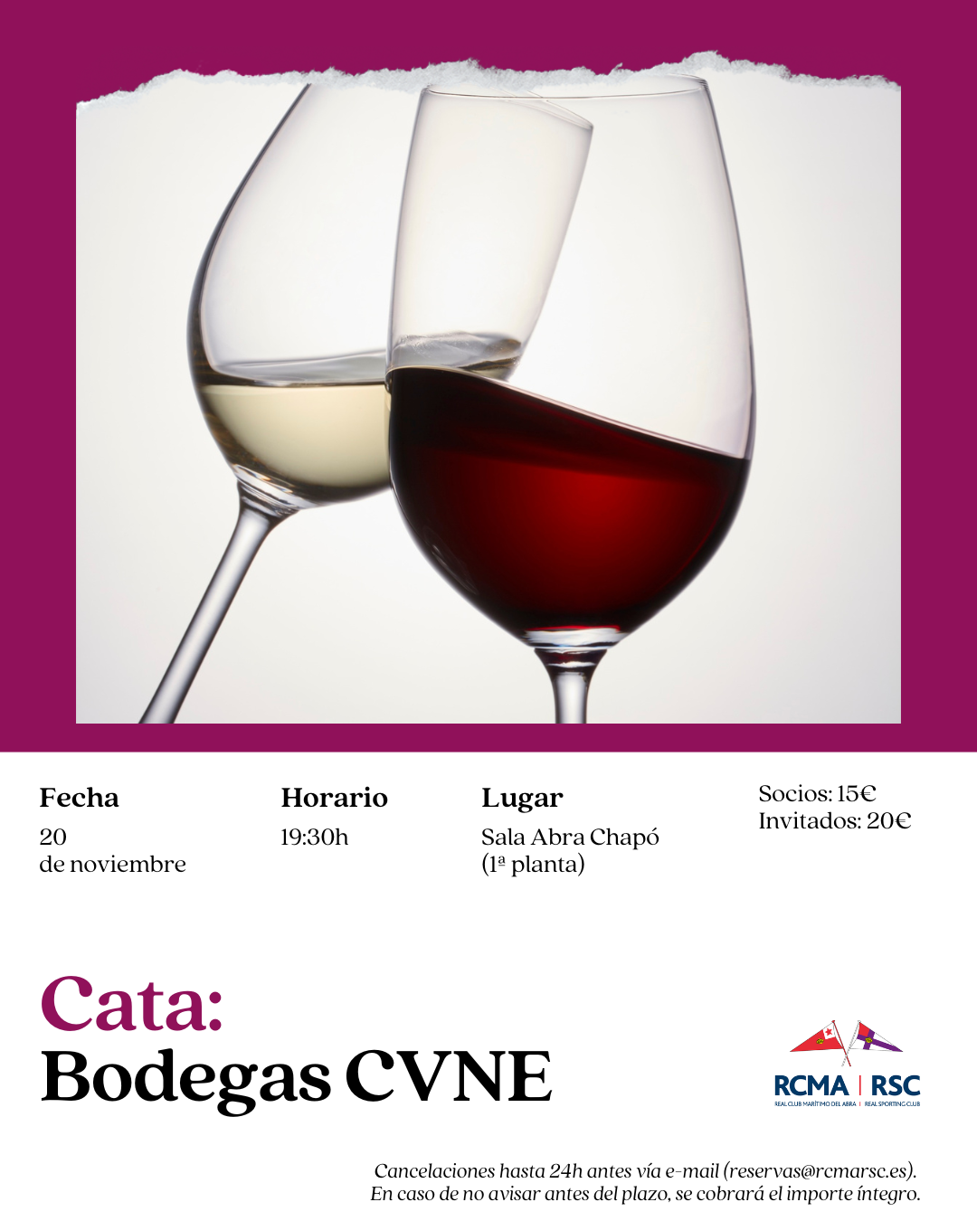20/11: Cata de vinos BODEGAS CVNE - 