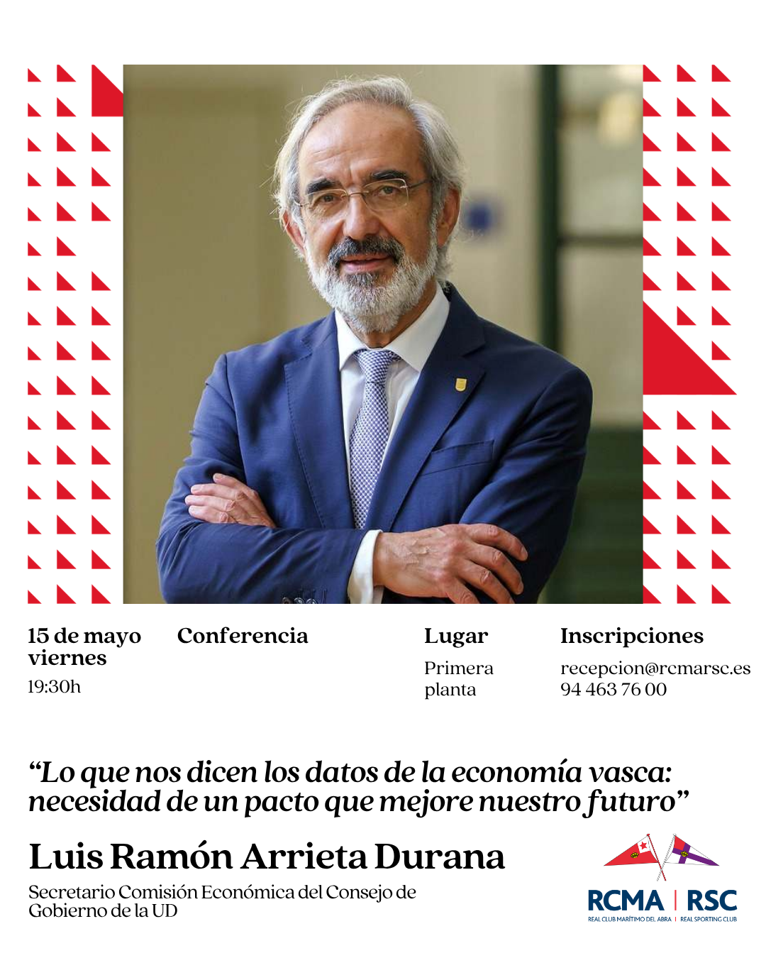 15 de mayo: CONFERENCIA con Luis Ram�n Arrieta Durana - 