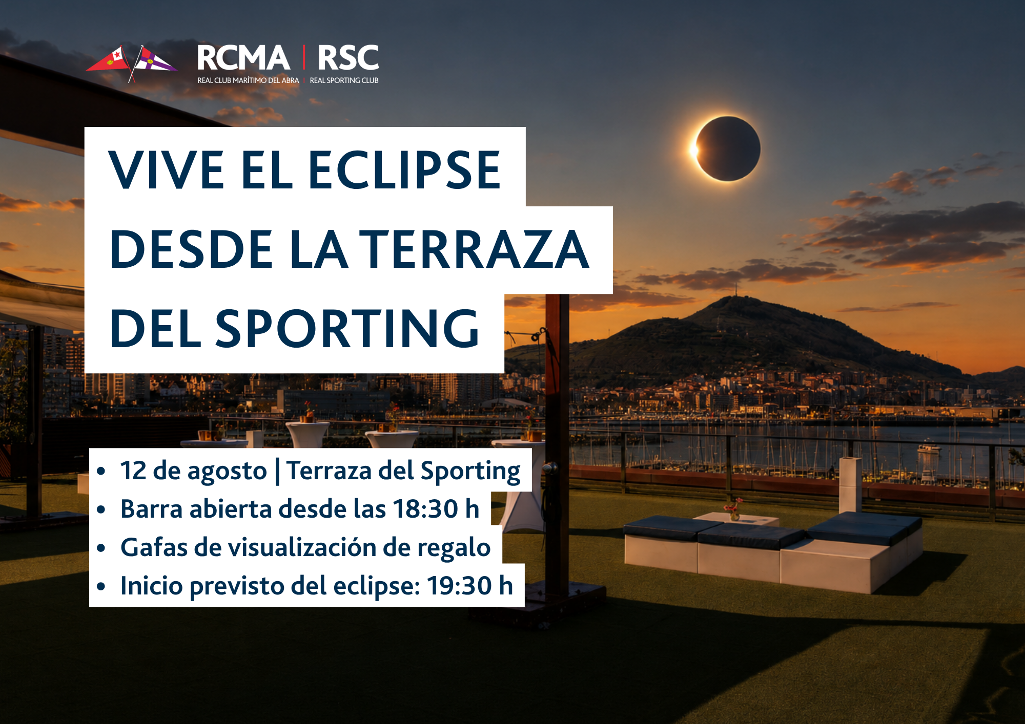 12 de agosto: El eclipse desde la Terraza del Sporting - 