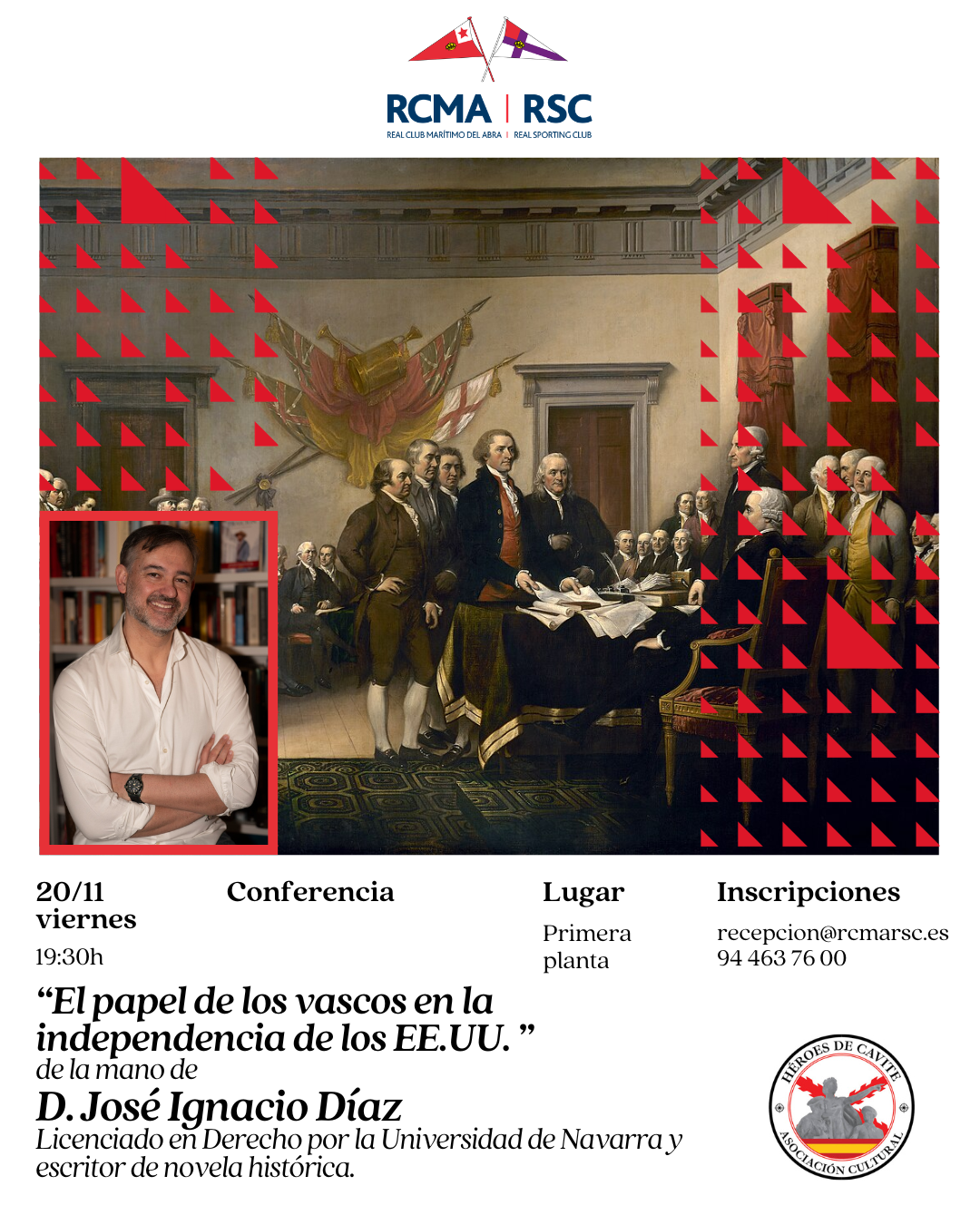 20/11 CONFERENCIA: �El papel de los vascos en la independencia de los EE.UU. de la mano de D. Jos� Ignacio D�az - 