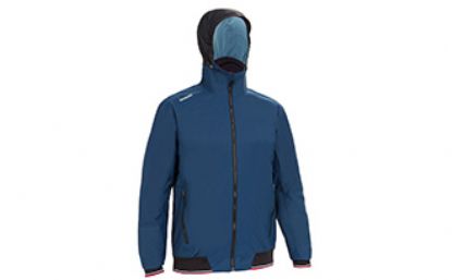 Chaqueta Softshell Náutica Vela Regata Tribord Mujer Azul Oscuro Capucha